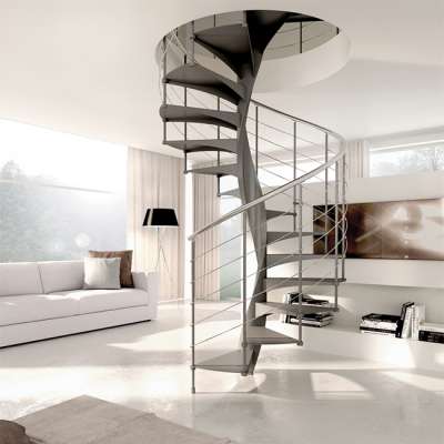 external used metal spiral staircase and stainless railing/hot galvanized outdoor spiral staircases